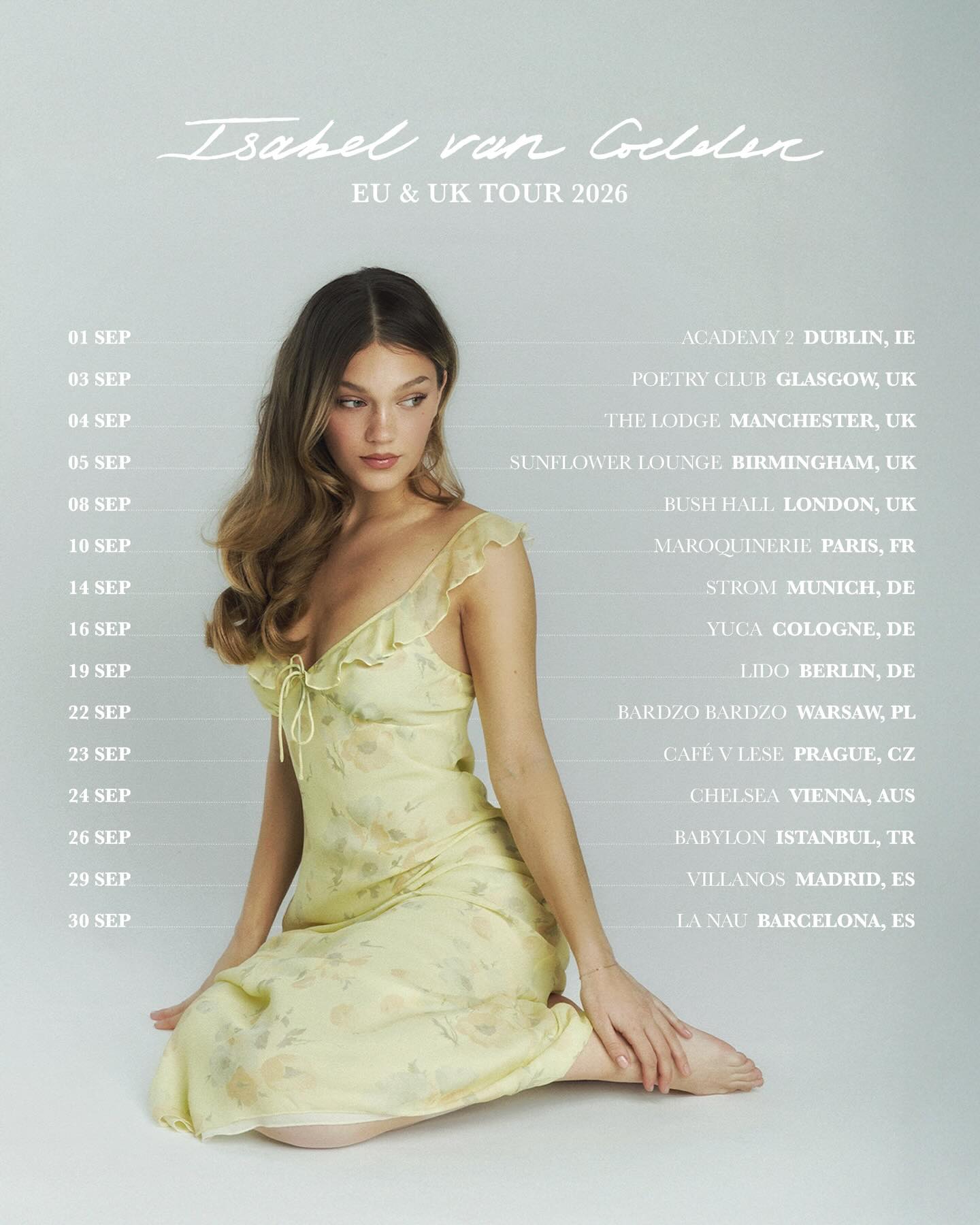Isabel van Gelder Tour Poster 2026